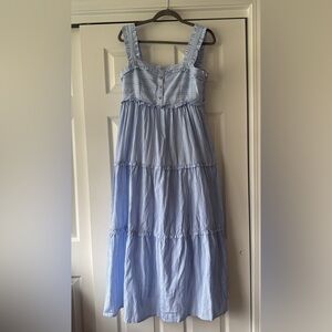 Blue Striped Sleeveless Dress